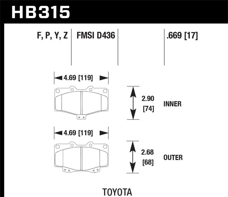 HAWK HPS 5.0 Brake Pad Sets