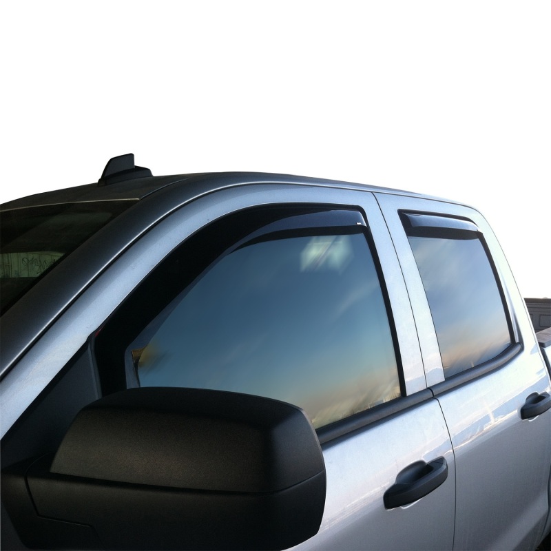 Westin 2014-2018 Chevy Silverado 1500 Dbl Cab In-Channel Wind Deflector 4pc - Smoke thumbnail 7