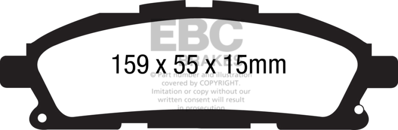 EBC 11+ Nissan Quest 3.5 Ultimax2 Front Brake Pads thumbnail 7