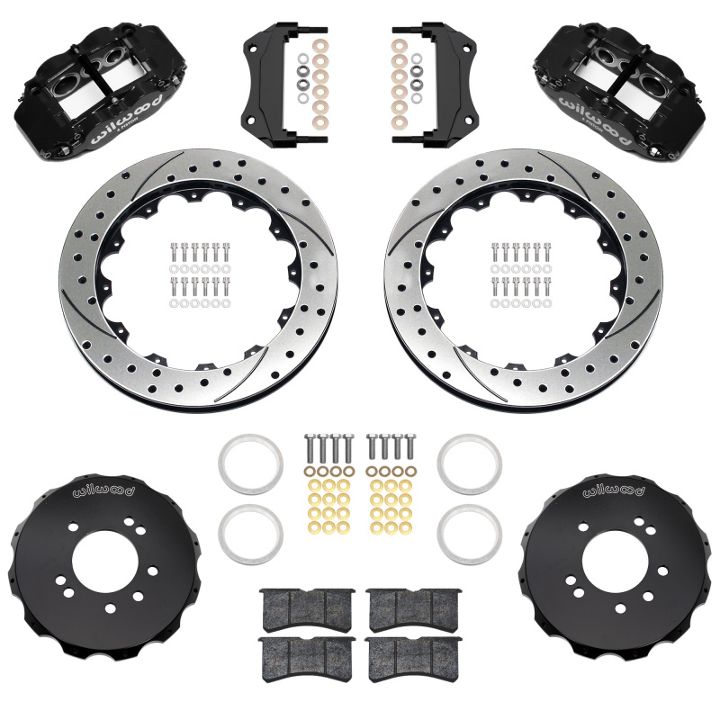 Wilwood 89-98 Nissan 240SX/89-94 Skyline/90-96 300ZX Superlite 6R Fr BBK w/ 12.88in D/S Rotors - Blk