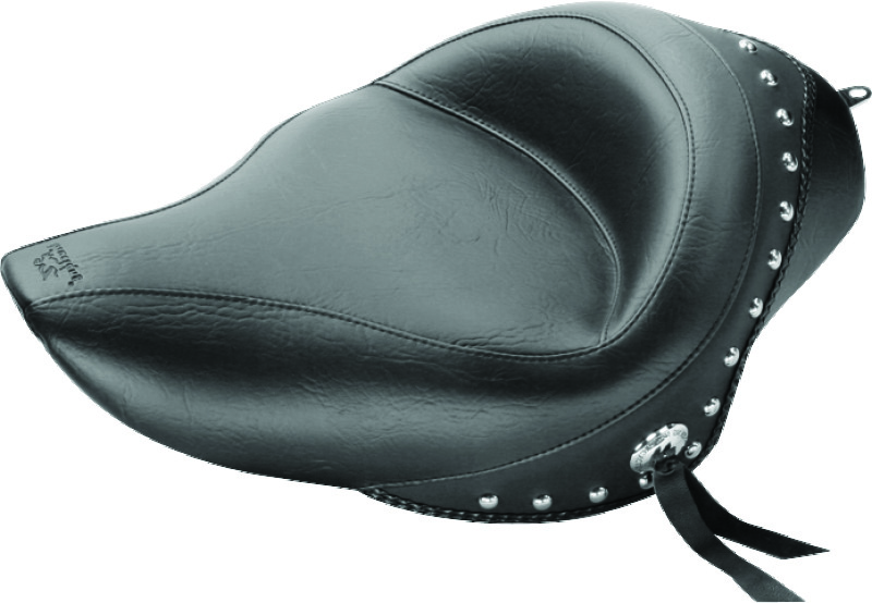 Mustang 04-21 Harley Sportster 4.5 Gallon Wide Touring Solo Seat w/Studs - Black