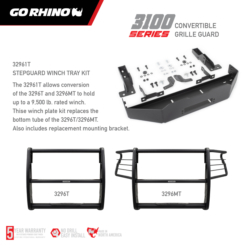Go Rhino 18-20 Ford F-150 (Excl. APA/ACC Models) 3100 Series StepGuard Center Grille ONLY - Tex. Blk thumbnail 9