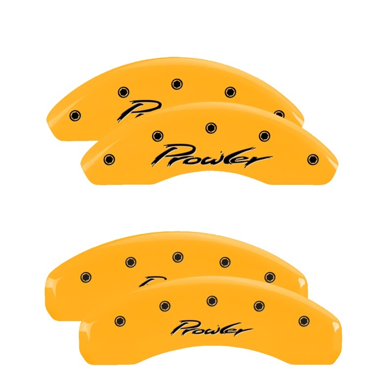 MGP 4 Caliper Covers Engraved Front & Rear 97-02 Chrysler Prowler Yellow Finish Black Prowler Logo thumbnail 7