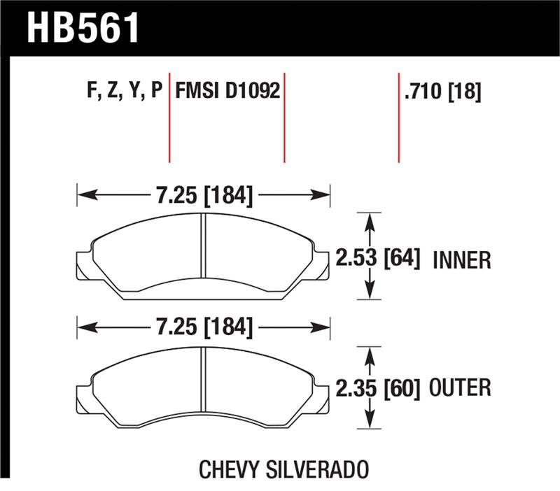 Hawk 07 Chevy Tahoe LTZ Front LTS Brake Pads