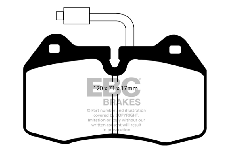 EBC 94-03 Ferrari 456 5.5 Yellowstuff Front Brake Pads thumbnail 5