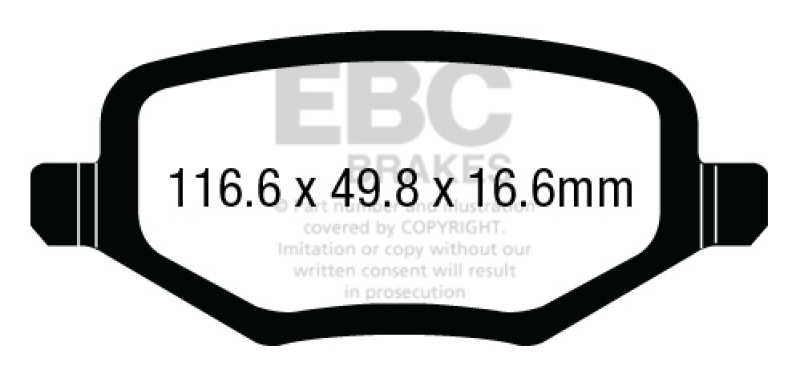 EBC 12+ Chrysler Town & Country 3.6 Ultimax2 Rear Brake Pads thumbnail 6