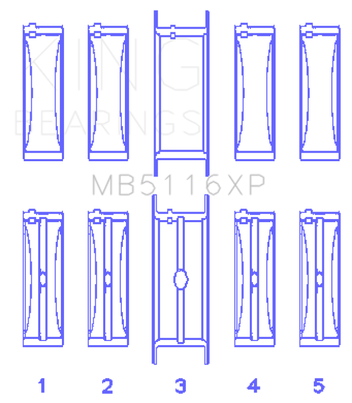 King Engine Bearings Chrysler 426CI / 440CI V8 OHV Coated Performance Main Bearing Set thumbnail 3