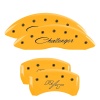 MGP 4 Caliper Covers Engraved Front Cursive/Challenger Engraved Rear RT Yellow finish black ch thumbnail 8