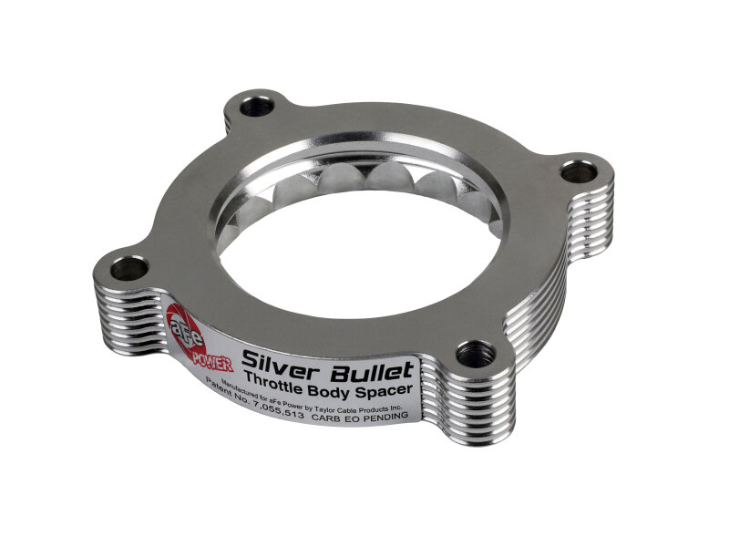 aFe 11-14 Ford Mustang/ 11-14 Ford F-150 V6 3.7L Silver Bullet Throttle Body Spacer - Silver thumbnail 2