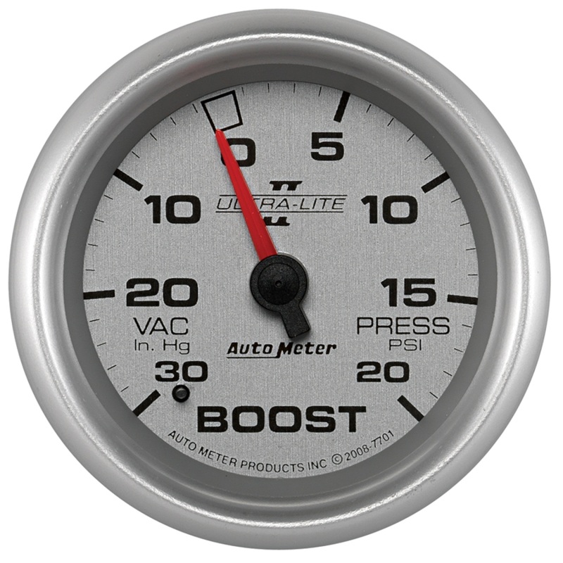 Autometer UL II 2-5/8in 30in HG/20 PSI Mechanical Boost/Vacuum Gauge thumbnail 2