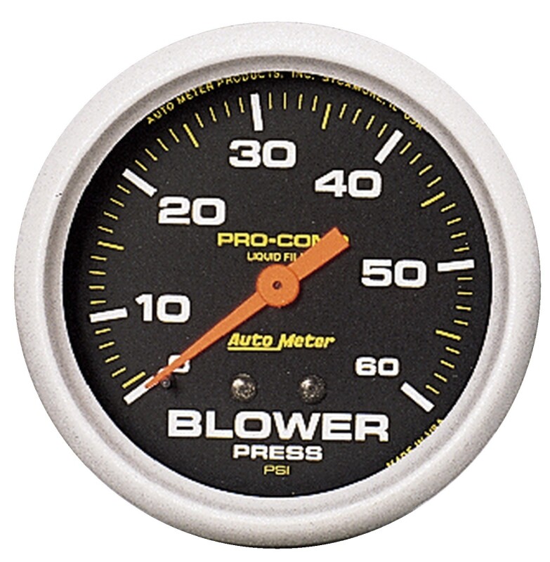 Autometer Pro-Comp 2 5/8in 0-60 PSI Liquid Filled Mech Blower Pressure Gauge thumbnail 4