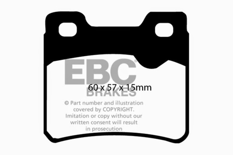 EBC 94-96 Saab 900 2.0 Turbo Yellowstuff Rear Brake Pads thumbnail 7