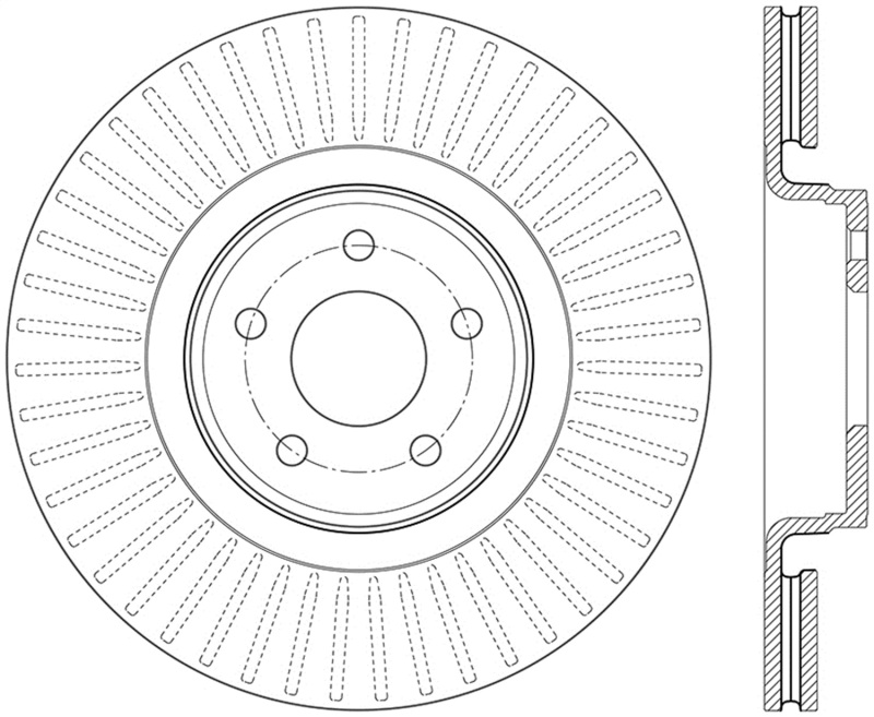 StopTech 14+ Ford Focus ST w/ 335mm Brakes Front Right Slotted & Drilled Rotor thumbnail 2