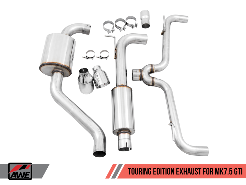 AWE Tuning Volkswagen GTI MK7.5 2.0T Touring Edition Exhaust w/Chrome Silver Tips 102mm thumbnail 6