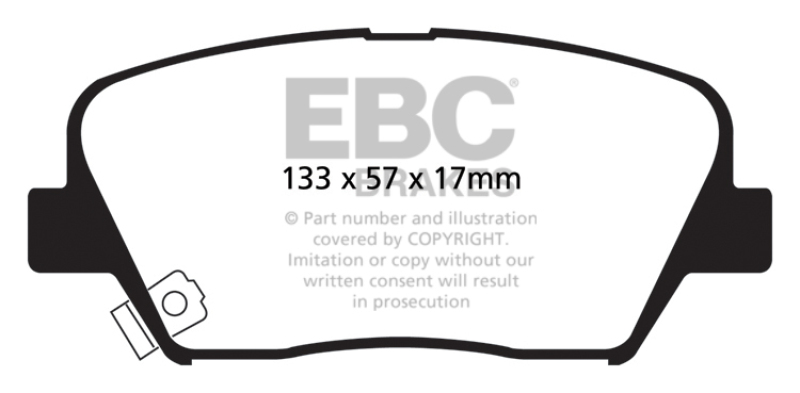 EBC 13+ Hyundai Santa Fe 2.0 Turbo Greenstuff Front Brake Pads thumbnail 5