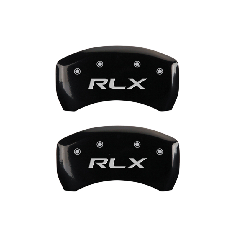 MGP 4 Caliper Covers Engraved Front Acura Engraved Rear RLX Black finish silver ch thumbnail 9
