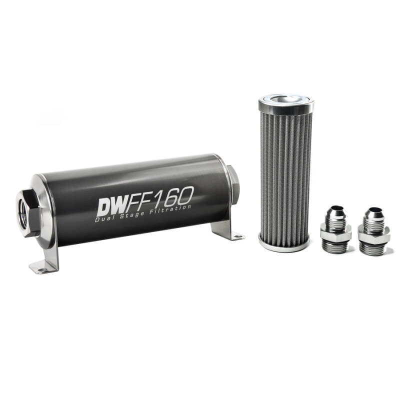 DeatschWerks Stainless Steel 8AN 100 Micron Universal Inline Fuel Filter Housing Kit (160mm) thumbnail 3