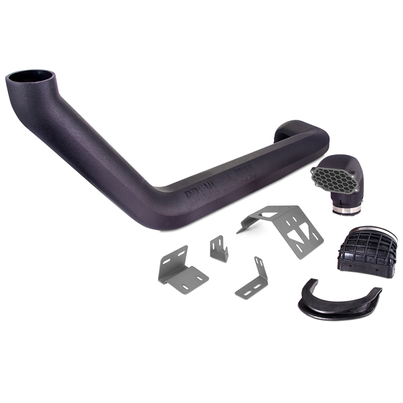 Borne Off-Road Snorkel Air Intakes MMAI-JL-18NGR Intake Kits, Intake Snorkel, Polyethylene Tube, Black, Gray Primer Brackets, Jeep, Kit