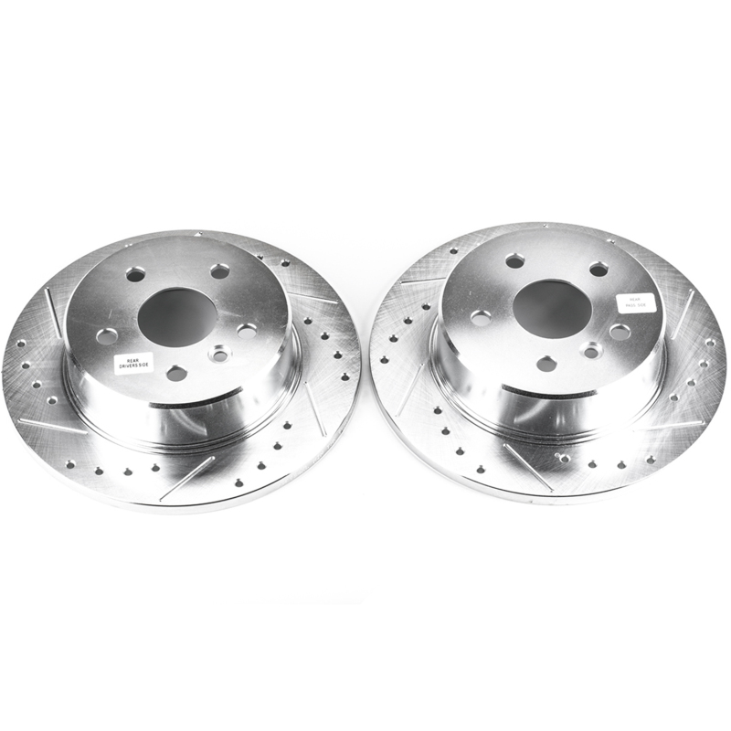 Power Stop 00-04 Toyota Avalon Rear Evolution Drilled & Slotted Rotors - Pair thumbnail 6