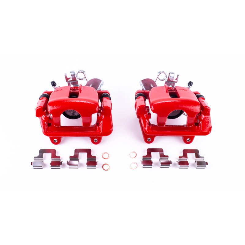 Power Stop 05-09 Audi A4 Rear Red Calipers w/Brackets - Pair thumbnail 2