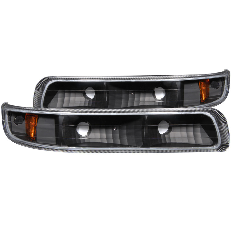 ANZO 1999-2002 Chevrolet Silverado 1500 Euro Parking Lights Black w/ Amber Reflector thumbnail 4