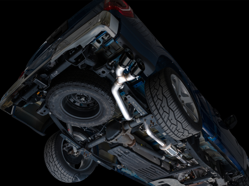 AWE 21-25 Ford F150 (14th Gen Reg Cab) Cat-Back Exhaust - 4.5in Dual Side Exit Diamond Black Tips thumbnail 2