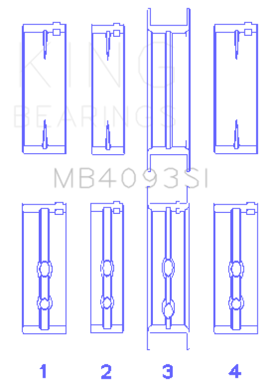 King Engine Bearings Chevrolet/Jeep 173Ci 2.8L (Size +0.50mm) Main Bearing Set thumbnail 5