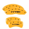 MGP 4 Caliper Covers Engraved Front & Rear I-Vtec Yellow Finish Black Char 2019 Acura RDX thumbnail 4