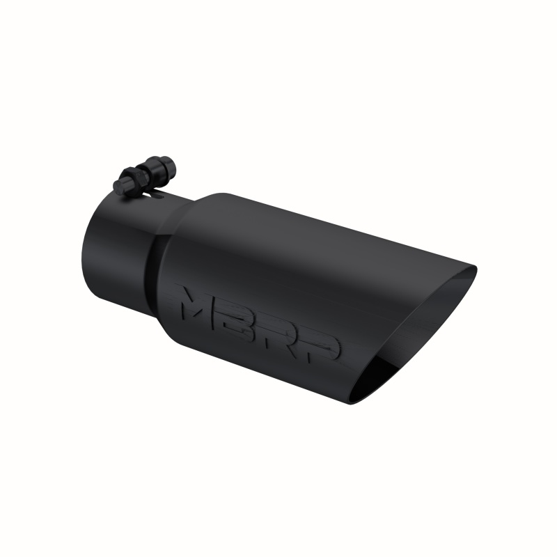 MBRP Universal Tip 4in OD 3in Inlet 10in Length Dual Wall Angled End Black thumbnail 2