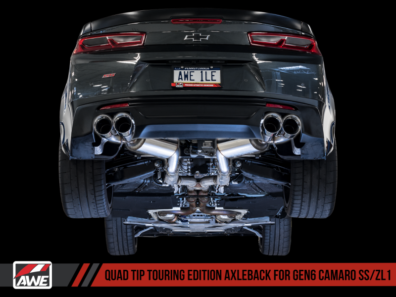 AWE Tuning 16-19 Chevrolet Camaro SS Axle-Back Exhaust - Touring Edition (Quad Chrome Silver Tips) thumbnail 4
