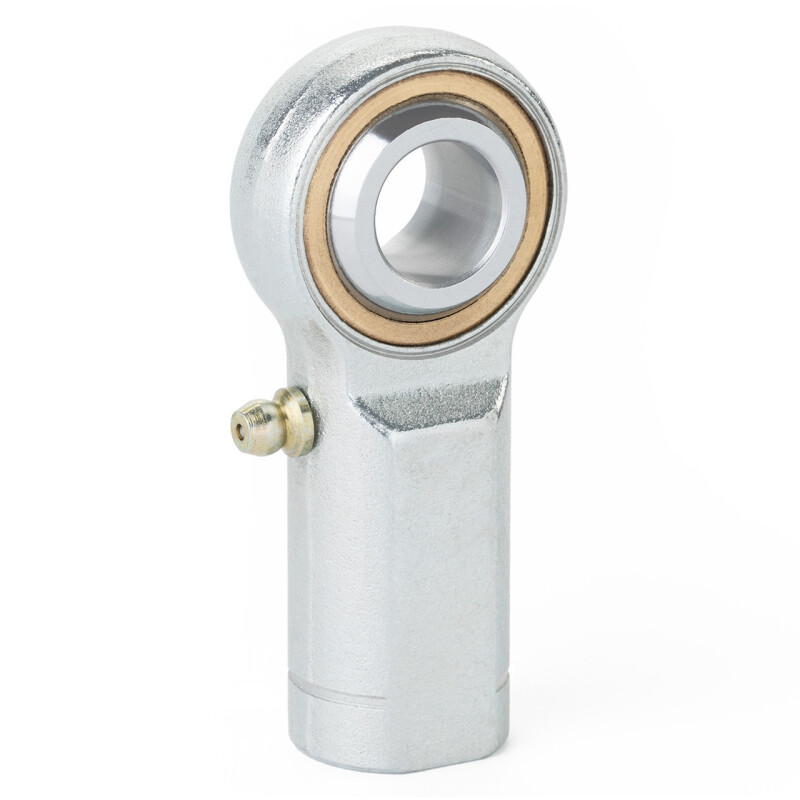 QA1 V Series 3-Pc Rod End - Female/Left Hand - .19in Bore x 3/16-24 w/Zerk - Carbon Steel