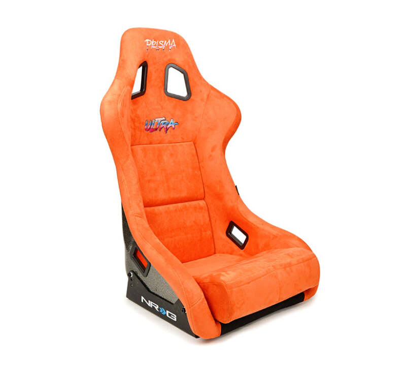 NRG FRP Bucket Seat ULTRA Edition W/ Grey Pearlized Back / Orange Microfiber Material - Large thumbnail 2