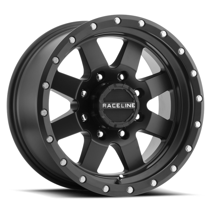 Raceline 935B Defender 18x9in / 8x170 BP / 18mm Offset / 130.81mm Bore - Satin Black Wheel thumbnail 2
