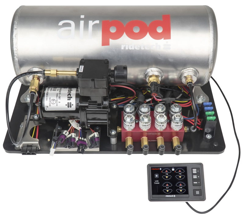 3 Gallon AirPod with RidePro E5 air suspension controller.