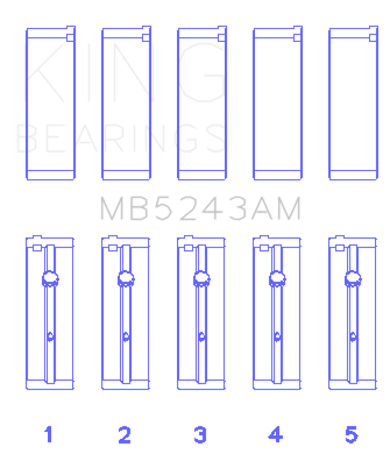 King Engine Bearings Nissan SR20DE (Size STD) Performance Main Bearing Set thumbnail 2