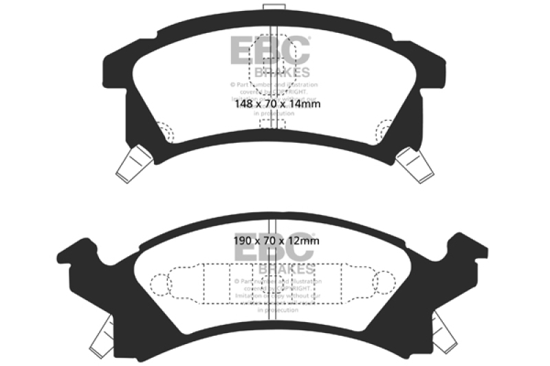 EBC 96-98 Buick Skylark 2.4 Greenstuff Front Brake Pads thumbnail 3
