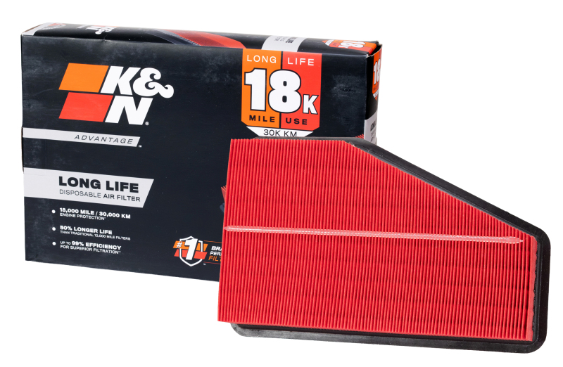 K&N Advantage Air Filter 18K Miles Jeep Cherokee L4-2.4L/V6-3.2L F/I 2019-2023 thumbnail 3