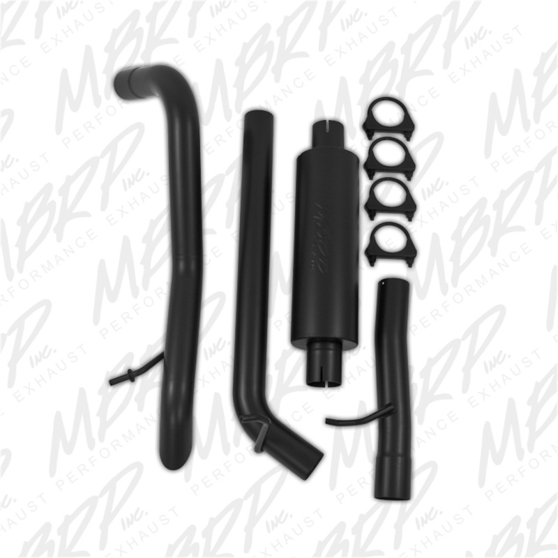 MBRP 12 Jeep Wrangler/Rubicon 3.6L V6 Cat Back Single Rear Exit Off-Road Black Exhaust thumbnail 3