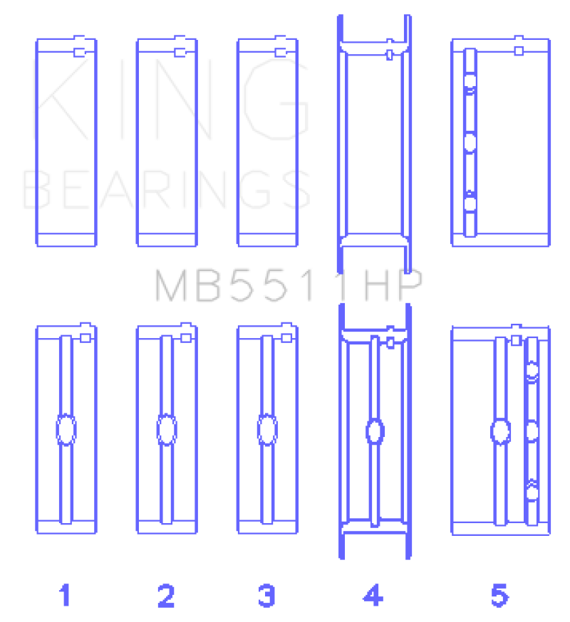 King Engine Bearings GM 326/350/389/400 w/ 3in Main (Size .020) Main Bearing Set thumbnail 2