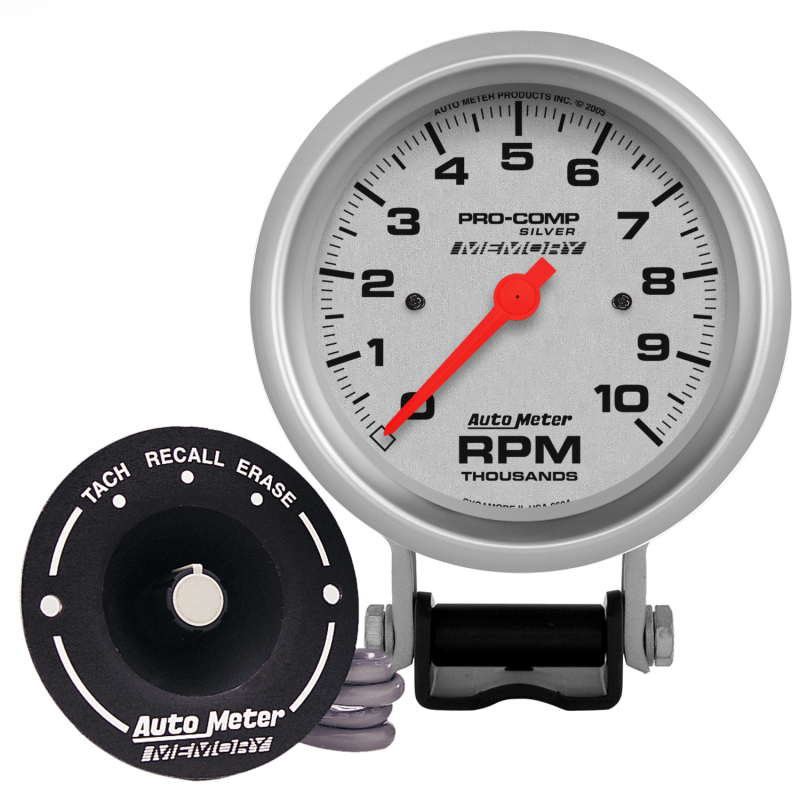 AutoMeter Gauge Tachometer 3-3/4in. 10K RPM Pedestal W/ Peak Memory Ultra-Lite thumbnail 2