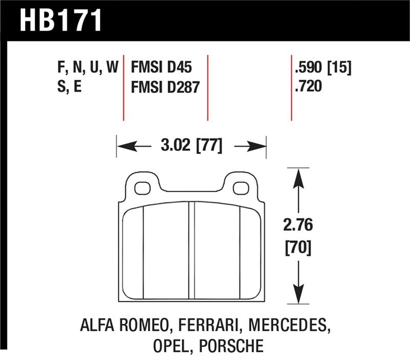 HAWK Blue 9012 Brake Pad Sets
