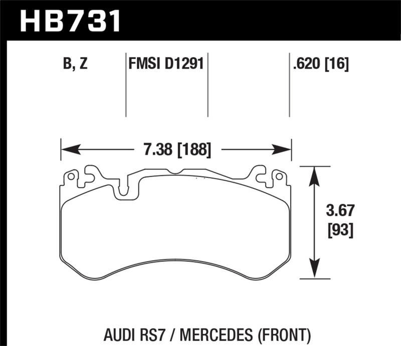 Hawk 15-17 Audi RS7 / 14-15 Mercedes G63 AMG / SL63 AMG HPS 5.0 Street Front Brake Pads thumbnail 5