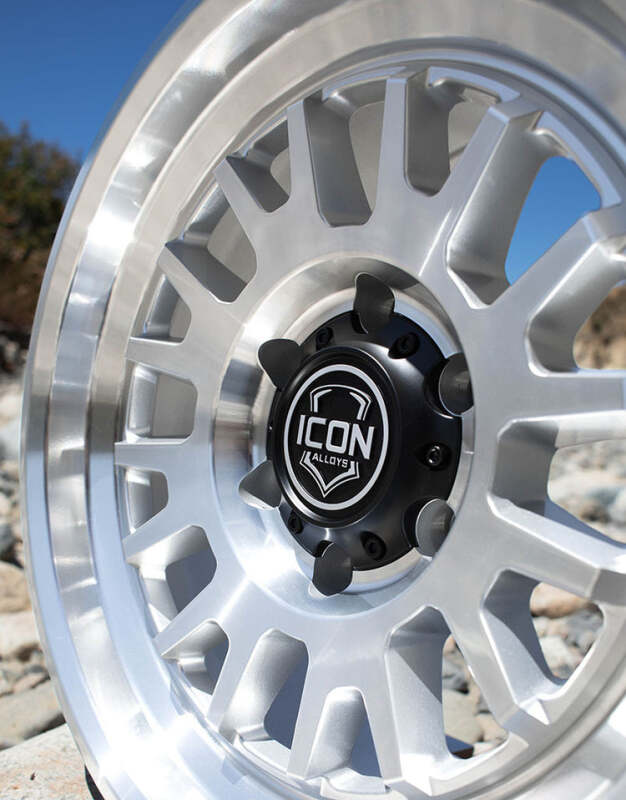 ICON Anza 17x8.5 / 6x5.5 / 25mm / 5.75in BS Silver Machined Wheel thumbnail 3
