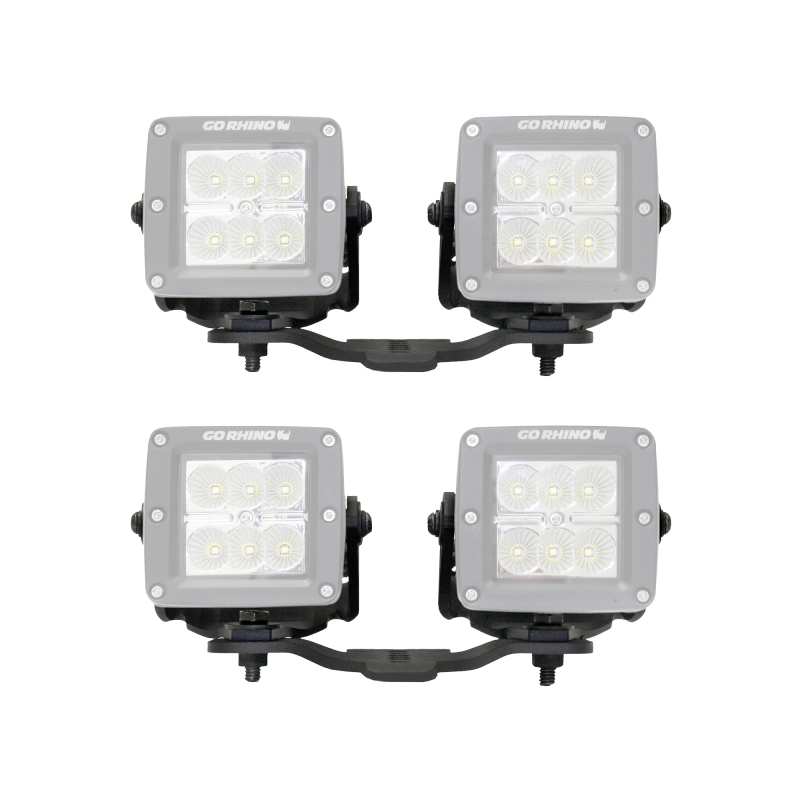 Go Rhino 18-20 Jeep Wrangler JL/JLU/Gladiator JT Light Mount - Two 3in Cubes