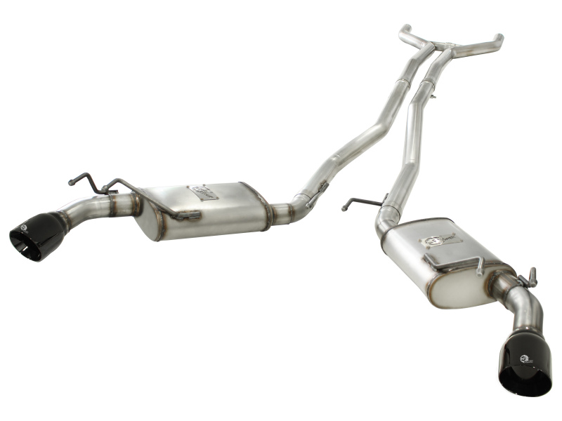 aFe MACH Force XP Exhaust 2.5in Stainless Steel CB/10-13 Chevy Camaro V6-3.6L (td) (gloss blk tip) thumbnail 2