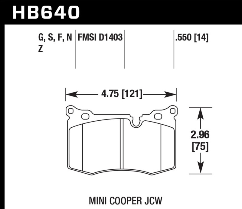 Hawk 09-10 Mini Cooper HP+ Autocross Front Brake Pads thumbnail 3