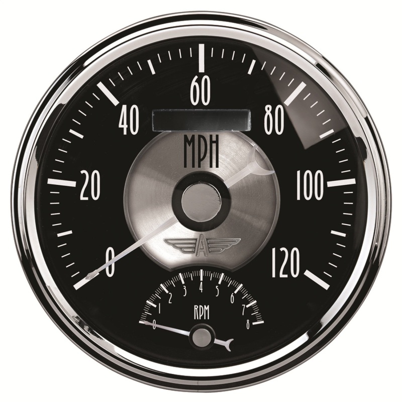 Autometer Prestige Series Black Diamond 5in Gauge Tachometer/Speedometer Combo (120mph 8k RPM) thumbnail 2