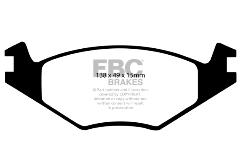 EBC 84-95 Volkswagen Golf 1.8 Yellowstuff Front Brake Pads thumbnail 6