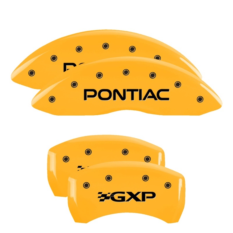 MGP 4 Caliper Covers Engraved Front Pontiac Rear Gxp Yellow Finish Black Char 2008 Pontiac G8 thumbnail 5