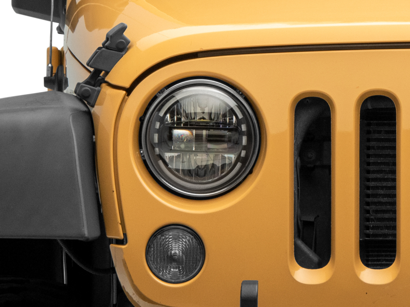 Raxiom 97-18 Jeep Wrangler TJ/JK Axial 7-Inch LED Headlights w/ DRL- Black Housing (Clear Lens) thumbnail 6